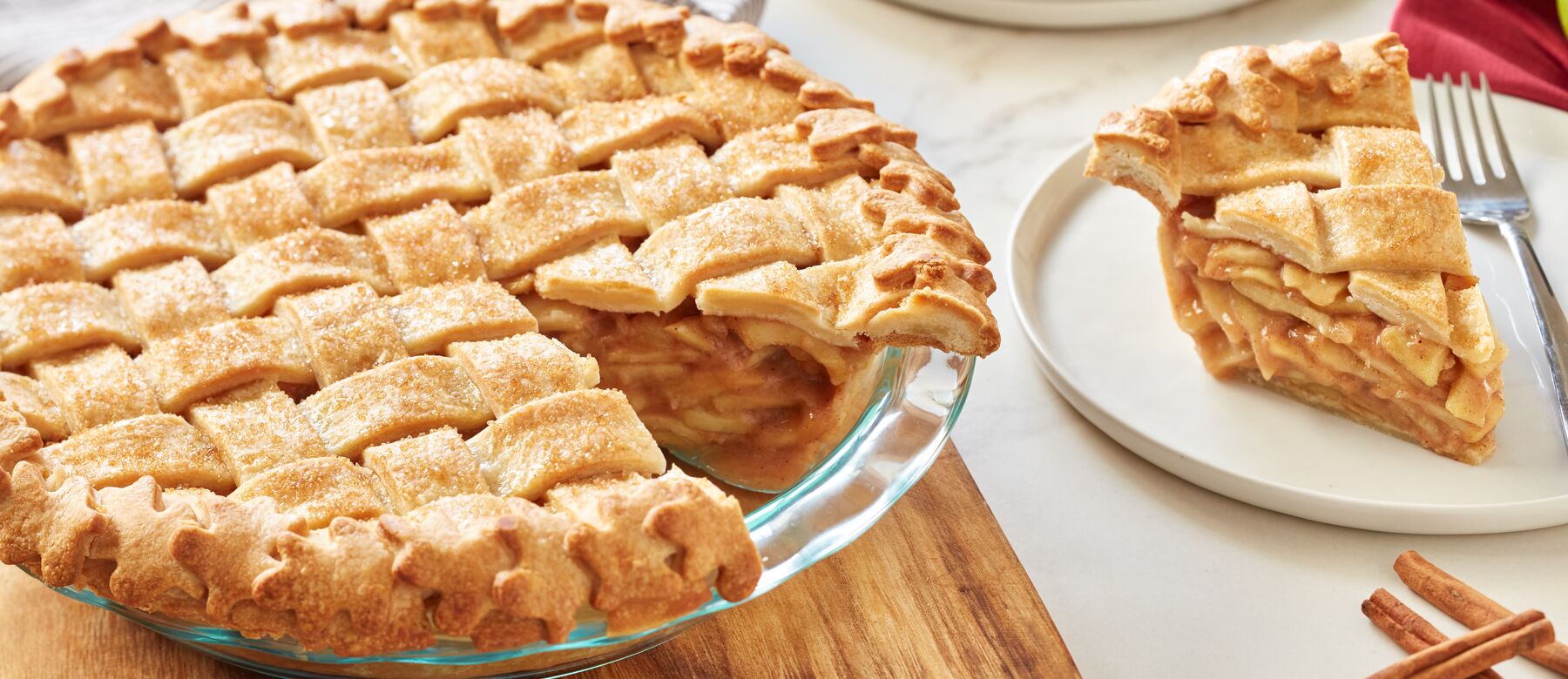 apple pie baked with domino golden, turbinado, and light brown sugars