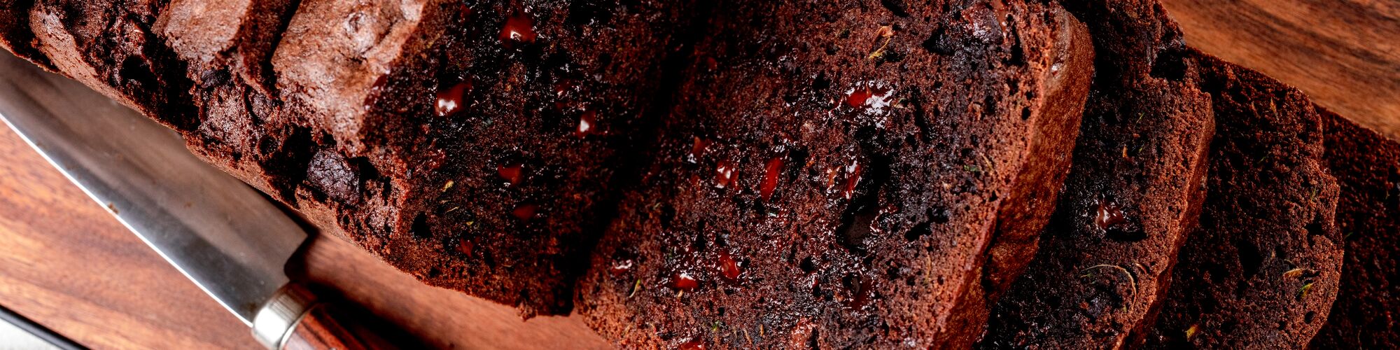 loaf of chocolate chip zucchini bread baked with domino light brown sugar