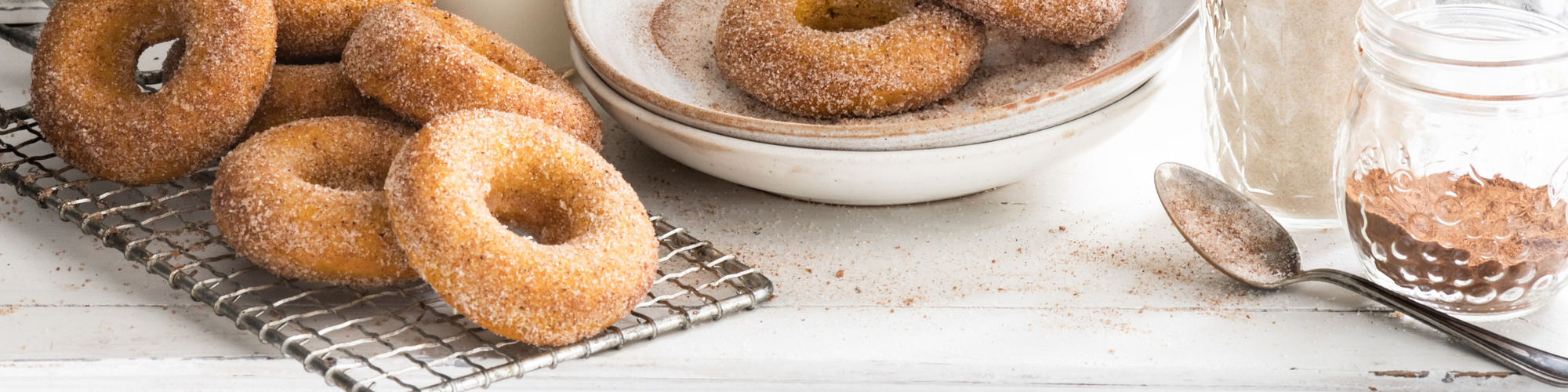 spiced pumpkin donuts with domino golden sugar