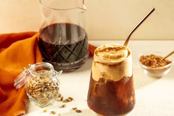 pumpkin cream cold brew with domino dark brown sugar syrup