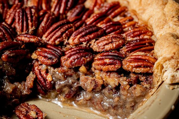 southern pecan pie baked with domino light brown sugar