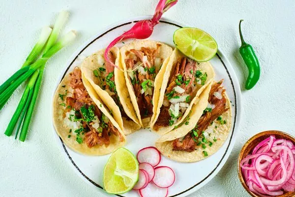 Tacos de Carnitas con Azúcar Moreno