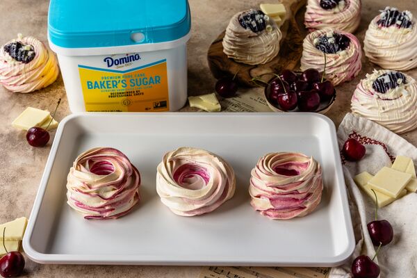 Amaretto Cherry Pavlovas