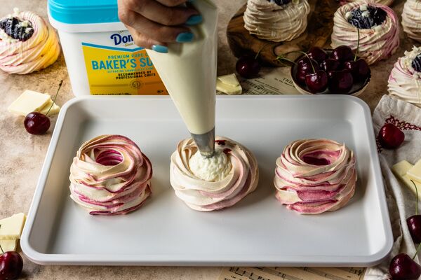 Amaretto Cherry Pavlovas