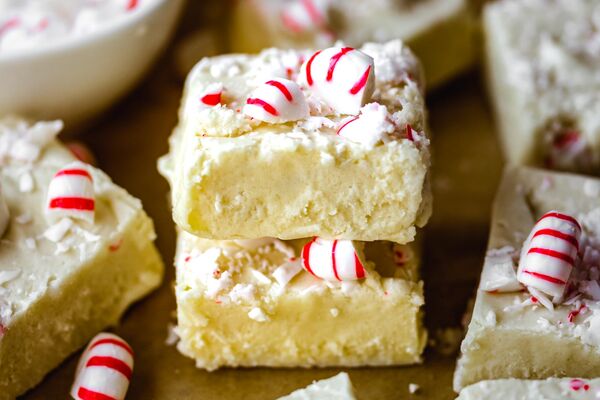 White Chocolate Peppermint Fudge