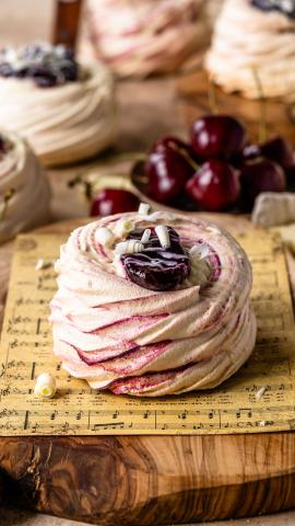 Cherry Pavlovas